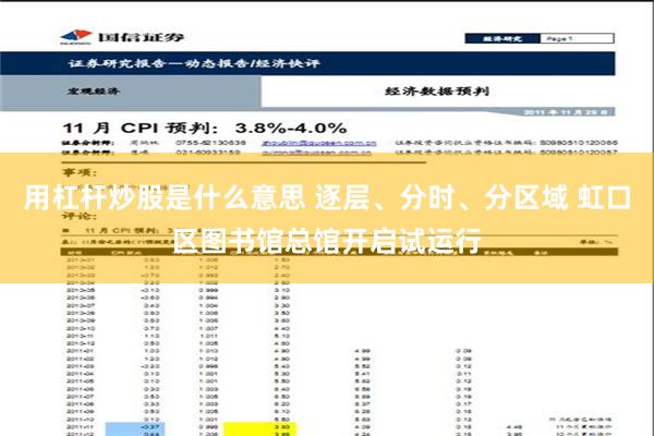 用杠杆炒股是什么意思 逐层、分时、分区域 虹口区图书馆总馆开启试运行