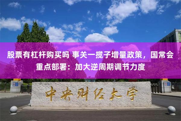 股票有杠杆购买吗 事关一揽子增量政策，国常会重点部署：加大逆周期调节力度